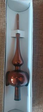 Antieke Glas kerstboom piek 27 cm roest bruin koper, Diversen, Kerst, Ophalen of Verzenden