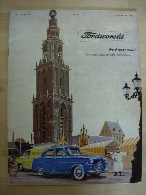 Ford Wereld Augustus 1955 – Fordwereld, Boeken, Auto's | Folders en Tijdschriften, Zo goed als nieuw, Ford, Ophalen