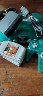 blauwe nintendo 64 met alle aansluitingen, Gebruikt, Overige genres, 2 spelers, Eén computer