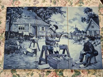 Delfts blauw, tegeltableau, Mosa Holland, Hollands tafereel beschikbaar voor biedingen