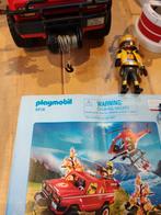 Playmobil 9518 brandweer terreinwagen en helikopter, Ophalen of Verzenden, Zo goed als nieuw, Complete set