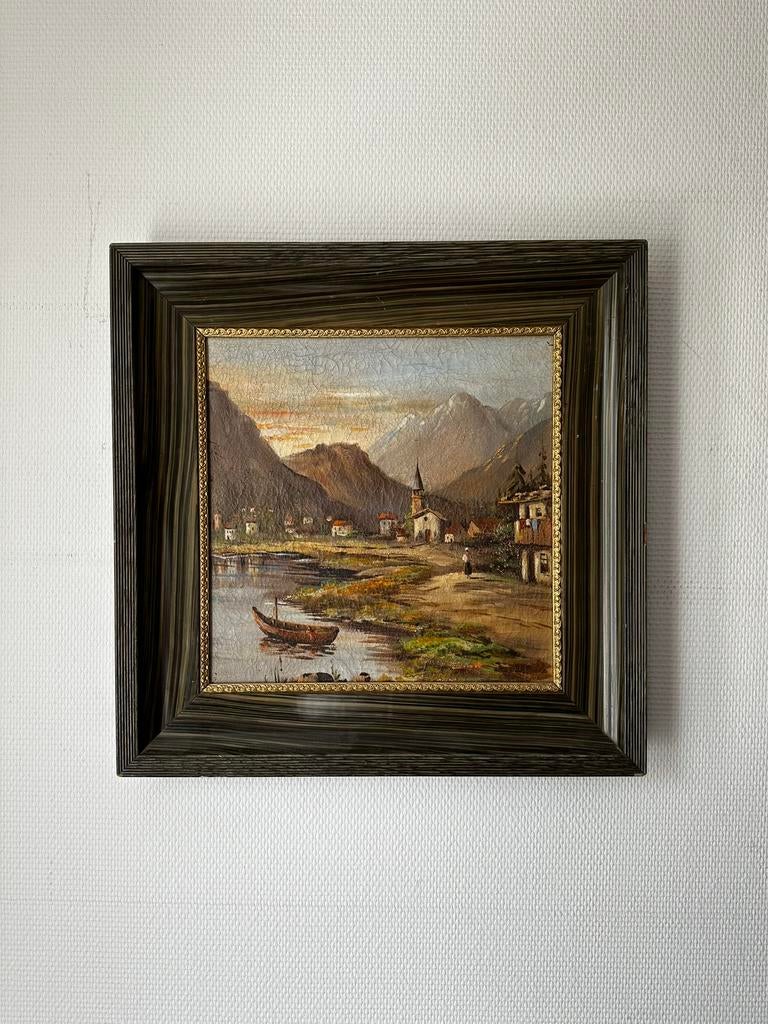 Schilderij van een bergdorpje, Ophalen