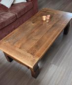 Massief eiken salontafel., Ophalen, Gebruikt, 100 tot 150 cm, 50 tot 100 cm