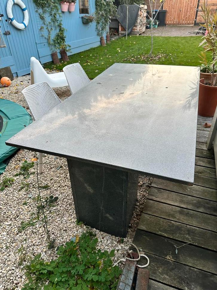 Hardstenen Tuin Tafel - Onderhoudsvrij!, Tuin en Terras, Tuintafels, Gebruikt, Rechthoekig, Overige materialen, Ophalen