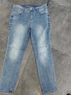 Zgan Blauwe jeans met zilveren bies aan broekspijp, mt 44, Blauw, Ophalen of Verzenden, Zo goed als nieuw, Miss Etam