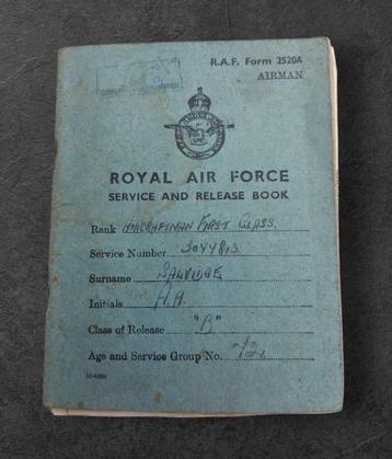 British Royal Airforce Service and Release book named (2 beschikbaar voor biedingen