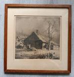 Han van Dokkum (1908-1995) - Oude Boerderij - Ets, Antiek en Kunst, Kunst | Etsen en Gravures, Ophalen of Verzenden