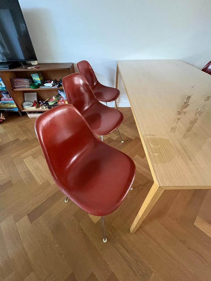 6x Herman Miller Eames DSX Side Chairs Glasvezel, Huis en Inrichting, Stoelen, Zo goed als nieuw, Vijf, Zes of meer stoelen, Kunststof