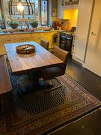 Industriële eetkamerstoel( 2 stuks, leer), Huis en Inrichting, Stoelen, Ophalen, Bruin, Leer, Industrial