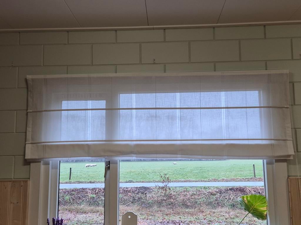 Vouw gordijn, Huis en Inrichting, Stoffering | Gordijnen en Lamellen, Ophalen, Wit, 200 cm of meer