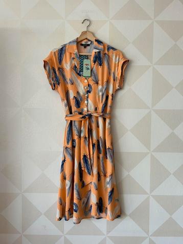 King Louie Darcy Dress jurk oranje blauw XS/34 NIEUW beschikbaar voor biedingen