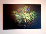 Canvas Schilderij Pauwenveren 120x80cm, Ophalen, Nieuw, Print, 100 tot 125 cm