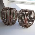 2 Riviera Maison windlichten, Overige materialen, Ophalen of Verzenden, Zo goed als nieuw, Kandelaar
