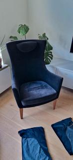 Ikea Stockholm fauteuil - zwart velours, incl. leuninghoezen, Huis en Inrichting, Fauteuils, Overige materialen, 75 tot 100 cm