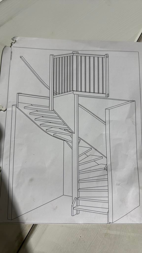 Trappen rechtsom naar boven 285 hoog, Doe-het-zelf en Verbouw, Ladders en Trappen, 2 tot 4 meter, Ophalen