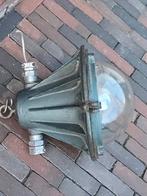 Antieke blauwe industriële scheepslamp €149, Antiek en Kunst, Ophalen of Verzenden