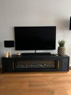 Tv meubel inclusief sfeerhaard goud/zwart, Huis en Inrichting, Kasten | Televisiemeubels, Ophalen, Zo goed als nieuw, 200 cm of meer