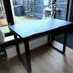 BARTAFEL ZWART MANGOHOUT MET METAAL. 140X90 CM. NIEUWSTAAT., 100 tot 150 cm, Tot twee personen, 50 tot 100 cm, Zo goed als nieuw