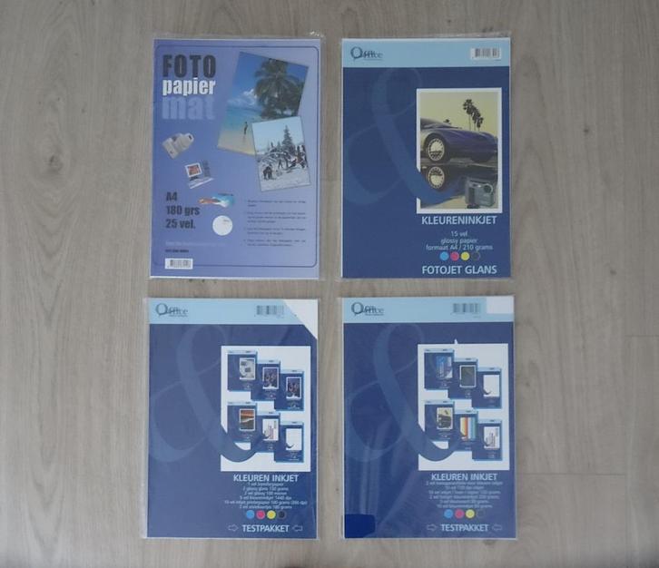 4 nieuwe pakken fotopapier, o.a. 2 testpakketten, Audio, Tv en Foto, Fotografie | Fotopapier, Nieuw, Ophalen of Verzenden
