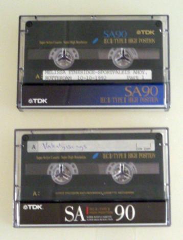 2 TDK SA 90 Super Avilyn High Resolution cassettebandjes C90 beschikbaar voor biedingen