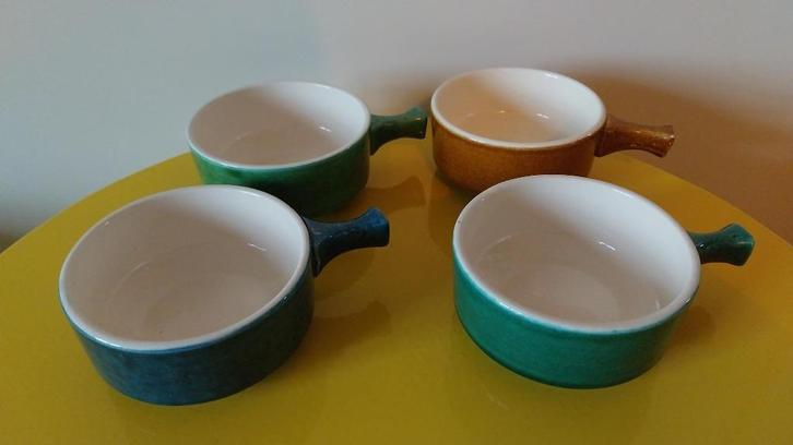Vier vintage soepkommen, Antiek en Kunst, Antiek | Servies los, Ophalen of Verzenden