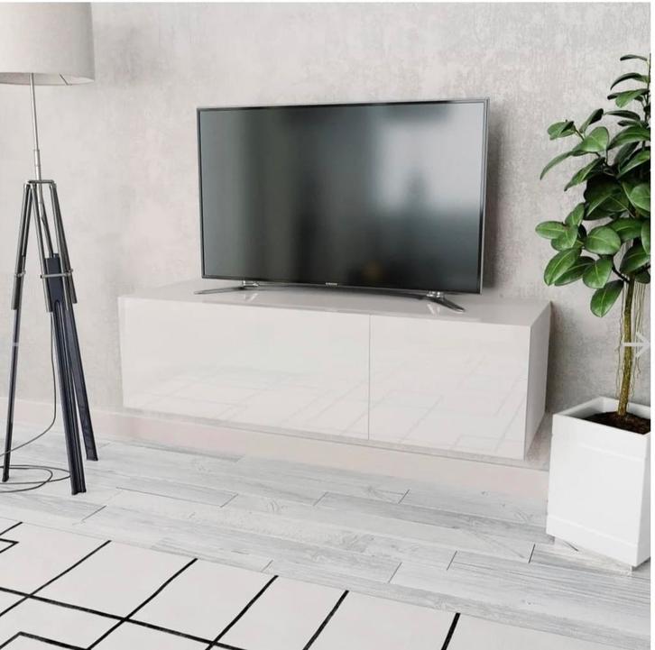 tv meubel wit hoogglans, Huis en Inrichting, Kasten | Televisiemeubels, Nieuw, Minder dan 100 cm, 100 tot 150 cm, 25 tot 50 cm