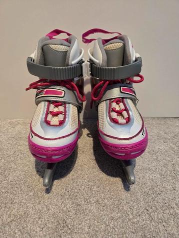 Verstelbare schaatsen Nijdam wit/ Roze maat 30, 31, 32 en 33 beschikbaar voor biedingen