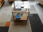 Salontafel Rotan met glasplaat, Ophalen, Gebruikt, 50 tot 100 cm, Vierkant