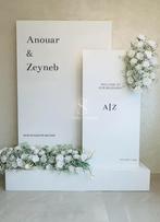 Welkomstbord met bloemen - Verhuur, Ophalen, Zo goed als nieuw