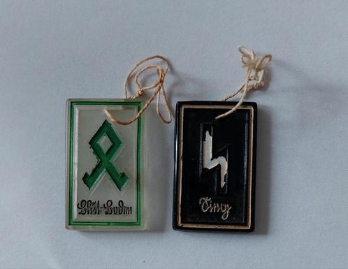 Winterhilfswerk glas Germaanse runen, Verzamelen, Militaria | Tweede Wereldoorlog, Landmacht, Duitsland, Ophalen of Verzenden