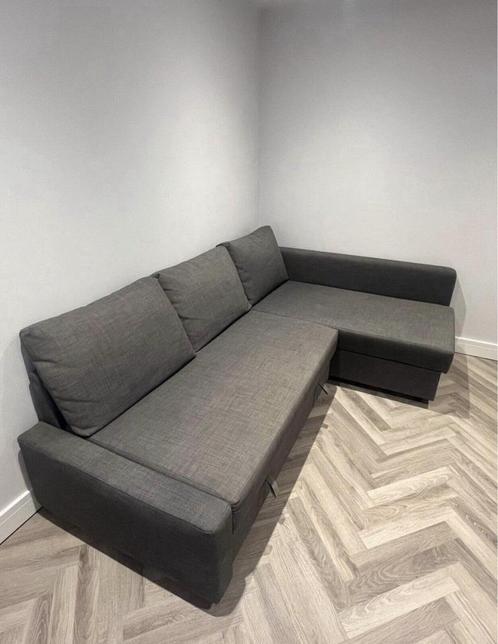 Slaapbank of hoekbank Ikea Friheten, Huis en Inrichting, Slaapkamer | Slaapbanken, Gebruikt, 140 cm, 200 cm, Tweepersoons, Grijs