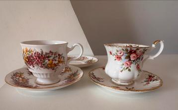 Engelse theekopjes (Royal Albert & Royal Kent) – bone china beschikbaar voor biedingen