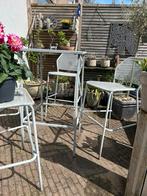 Tuinset grijs metaal met 4 stoelen, Tuin en Terras, Tuinsets en Loungesets, Ophalen, Gebruikt, Overige materialen, 2 zitplaatsen
