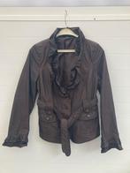 Chicolade bruine danes blazer met ruches - Maat 38, Maat 38/40 (M), Promiss, Bruin, Ophalen of Verzenden