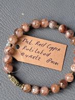 601 edelsteen armband nat. red Copper Rutilated Quartz 8mm, Nieuw, Ophalen of Verzenden, Elastiek, Met edelsteen
