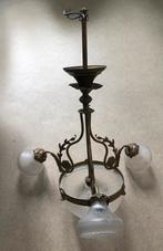 Art-Nouveau kroonluchter, c. 1900, intact/functioneert, Ophalen of Verzenden, Gebruikt, Glas, Art-Nouveau