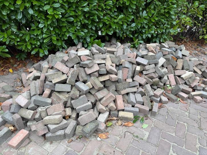 Oude klinkers, Terrastegels, Getrommelde bestrating Gratis, Tuin en Terras, Tegels en Klinkers, Gebruikt, Klinkers, Beton, 10 m² of meer
