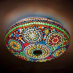 Sukria Mozaïek Plafondlamp Oosters 50cm, Ophalen of Verzenden, Gebruikt, Glas, Oosters