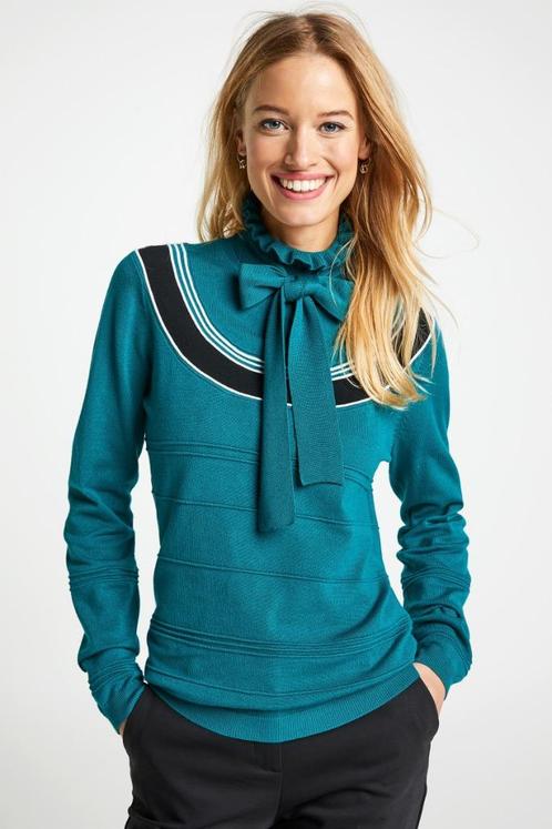 Steps trui/shirt/top, blauw met strik, mt L, zgan, Kleding | Dames, Truien en Vesten, Zo goed als nieuw, Maat 42/44 (L), Blauw