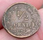 1/2 Cent Nederland 1894 Wilhelmina misslag, Ophalen of Verzenden, Koningin Wilhelmina, Overige waardes, Losse munt