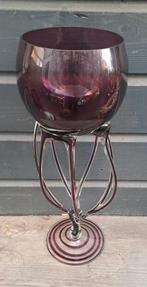 Jozefina Krosno Octopus Vaas - 48 cm.Amethist, Antiek en Kunst, Antiek | Glas en Kristal, Ophalen of Verzenden