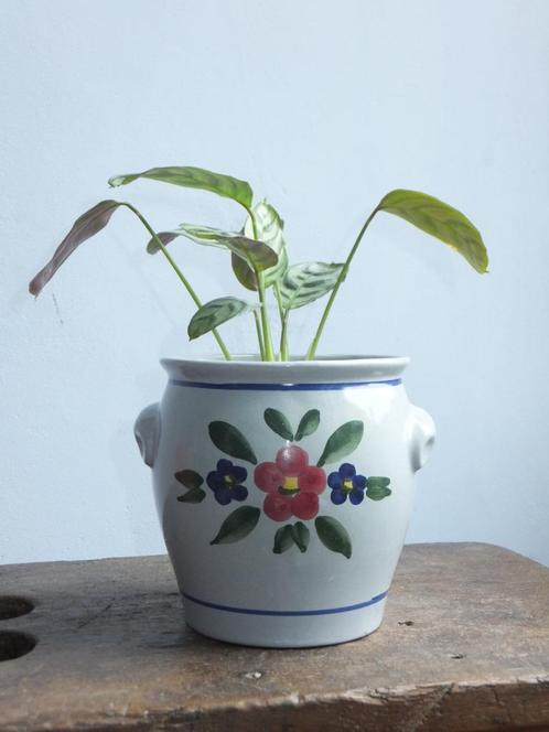 vintage grijsblauw bloem-, cactuspotje Germany met verzenden, Tuin en Terras, Bloempotten, Verzenden