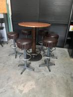 Mooie zware bartafel statafel met 6 krukken discotheek marum, Ophalen of Verzenden, Gebruikt