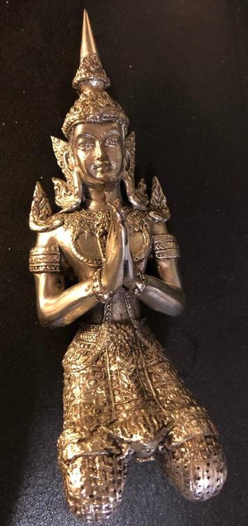 Antiek Thais zilver en messing Themanom beeldje