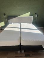 Antraciet bed met m-line matrassen, Ophalen, Tweepersoons, 160 cm