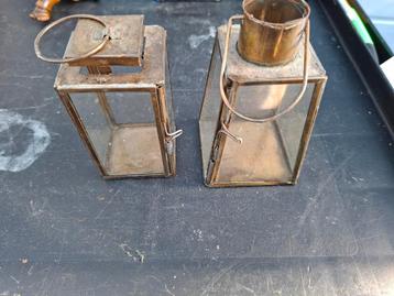 Vintage Koperen Windlichten Set beschikbaar voor biedingen