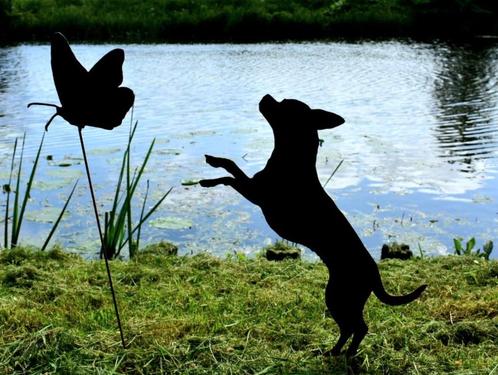 Dappere Chihuahua als tuinprikker of op voetje, Tuin en Terras, Tuinstekers, Nieuw, Ophalen of Verzenden