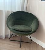 Groene velvet fauteuil, Huis en Inrichting, Fauteuils, Ophalen, Zo goed als nieuw, 75 tot 100 cm, 50 tot 75 cm