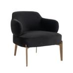 ZWARTE VELVET RICHMOND FAUTEUIL, Ophalen, MODERN, Nieuw, 75 tot 100 cm