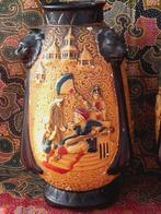 Stel antieke Engelse vazen met Oosterse afbeeldingen 29 cm., Antiek en Kunst, Ophalen of Verzenden